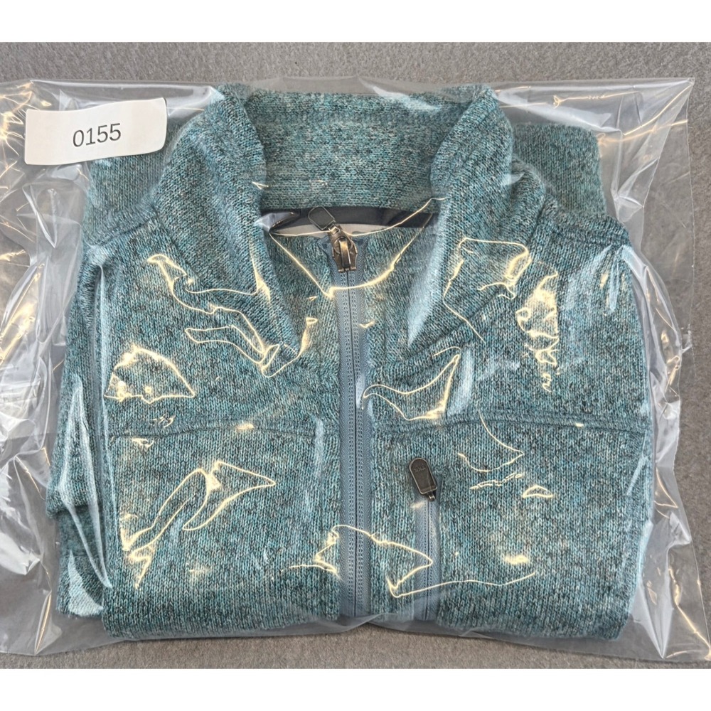Orvis Womens Sweater Fleece Vest Teal Blue Marl Full Zip Sleeveless Jacket Small - Picture 8 of 8